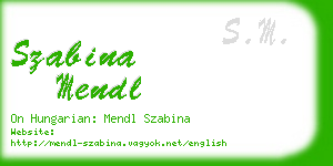 szabina mendl business card